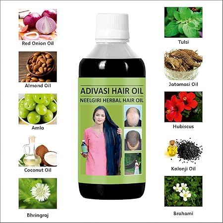 Adivasi Neelgiri Herbal Hair Oill 125ML (1+1) Buy one Get One Free